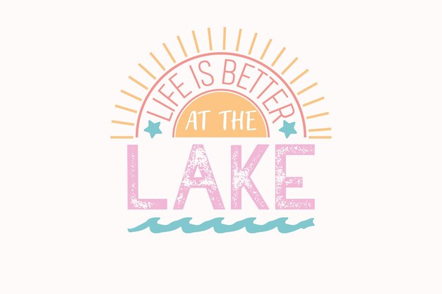 Diseño de camisetas Retro Lake EPS