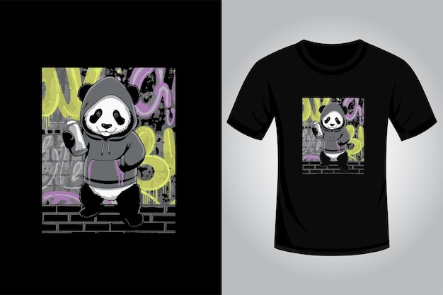 Diseño de camisetas de ropa de calle panda