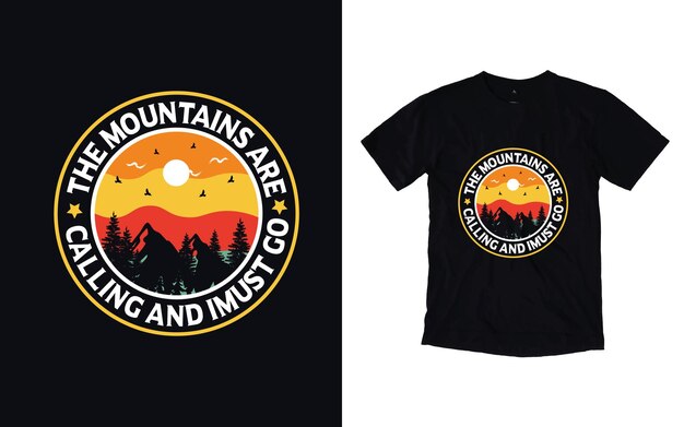 Diseño de camisetas de senderismo Camisetas de aventura de letras de montaña vintage tipografía de excursionista de elemento de vector gráfico