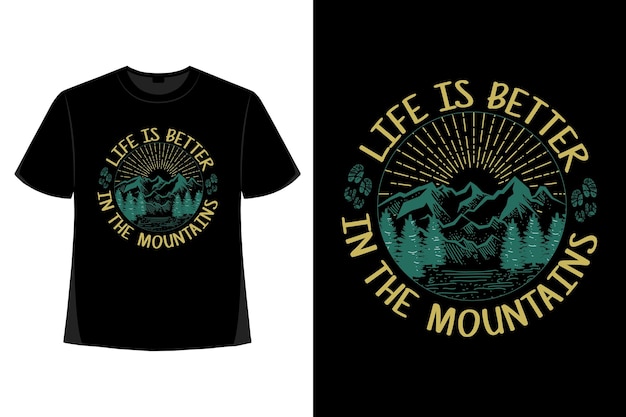 Diseño de camisetas de senderismo T-shirts de aventura con letras de montaña vintage elemento vectorial gráfico