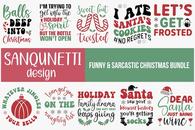 Diseño de camisetas SVG de Navidad divertidas y sarcásticas
