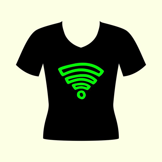 diseño de camisetas de tecnología de ilustración wifi