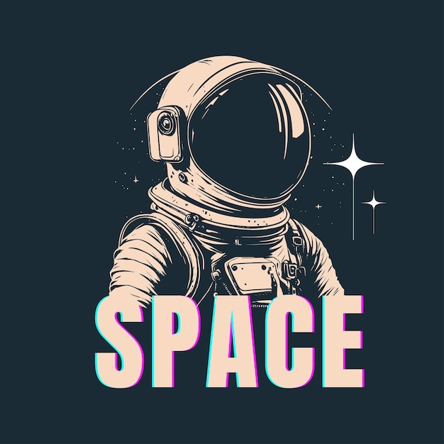 Diseño de camisetas temáticas espaciales con ilustración