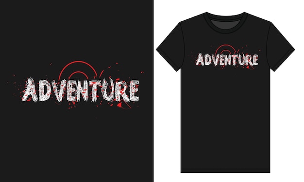 Diseño de camisetas de texto de tipografía de aventura