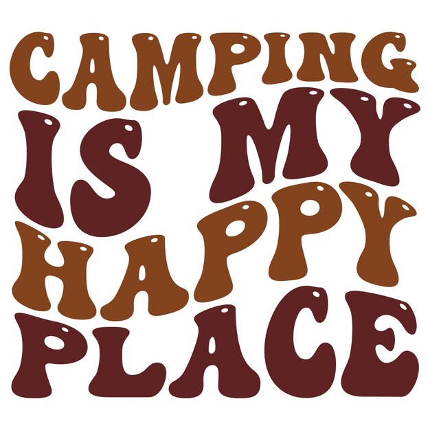 Diseño de camisetas de tipografía para acampar