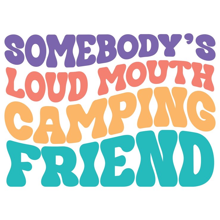 Diseño de camisetas de tipografía para acampar