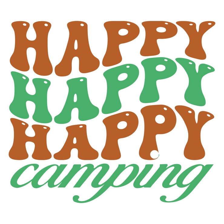 Diseño de camisetas de tipografía para acampar