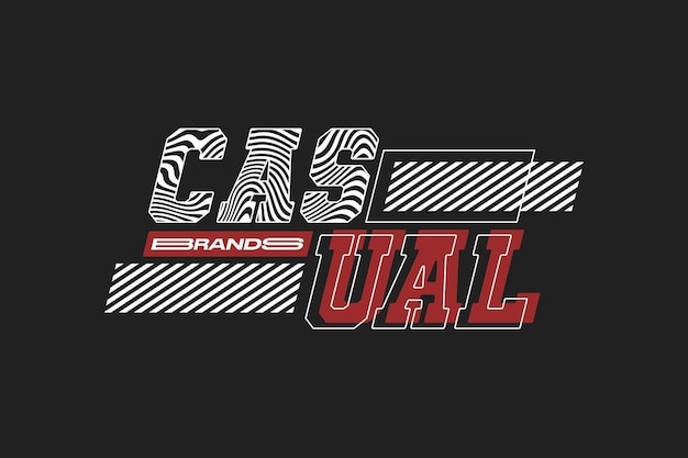 Diseño de camisetas de tipografía de marcas casuales