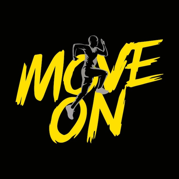 Diseño de camisetas de tipografía motivacional en fondo negro