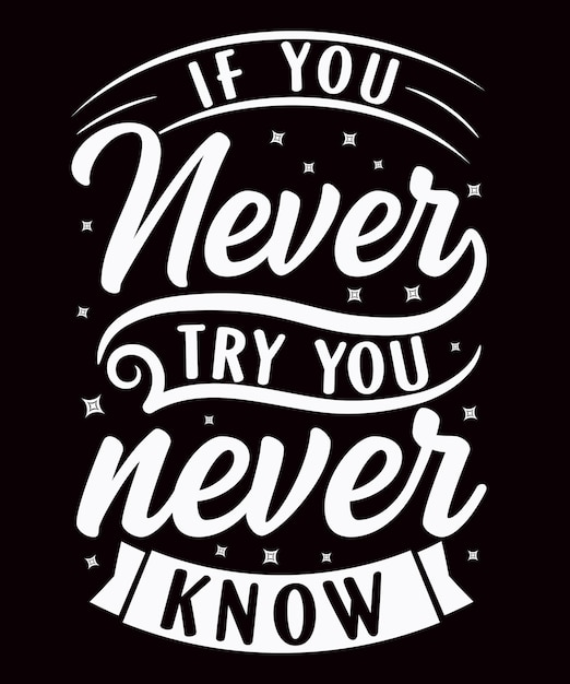 Diseño de camisetas de tipografía motivacional.