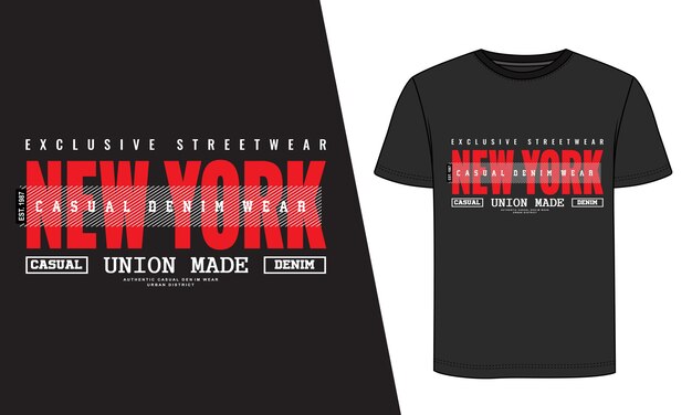 Diseño de camisetas de tipografía de Nueva York