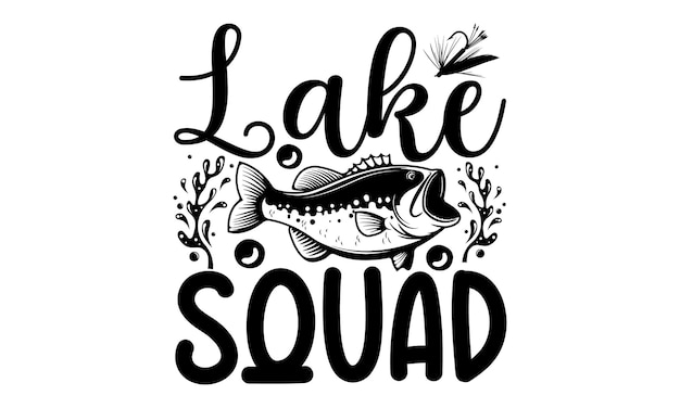Diseño de camisetas de tipografía de pesca