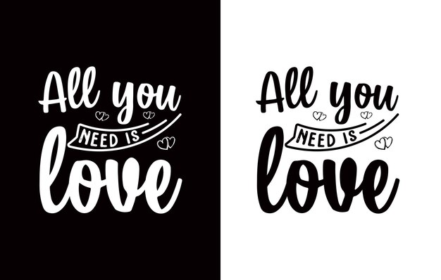Diseño de camisetas de tipografía de San Valentín.