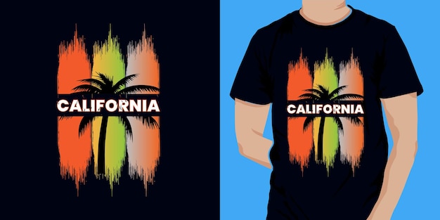 Diseño de camisetas de tipografía vectorial de California