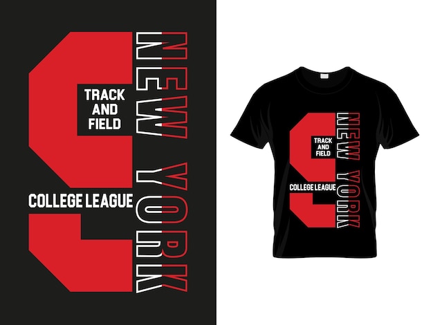 Diseño de camisetas tipográficas de la ciudad de Nueva York