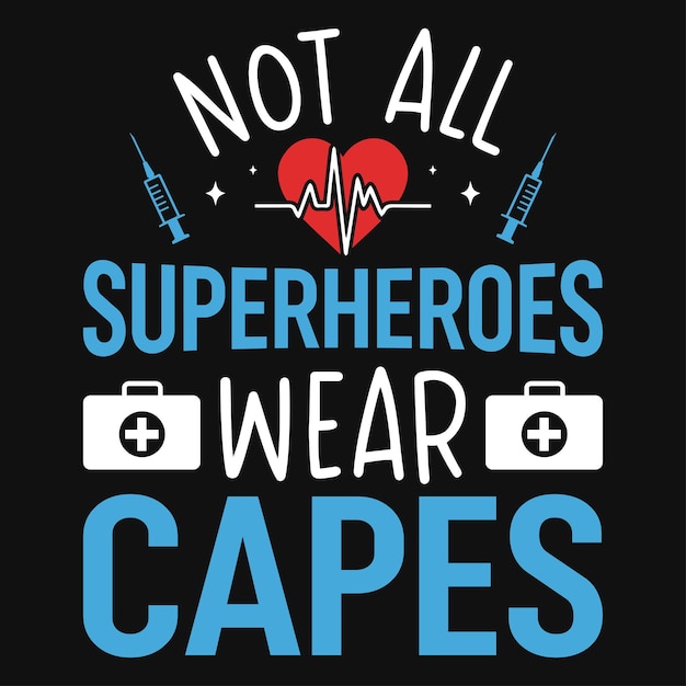 Diseño de camisetas tipográficas o gráficas de enfermería.
