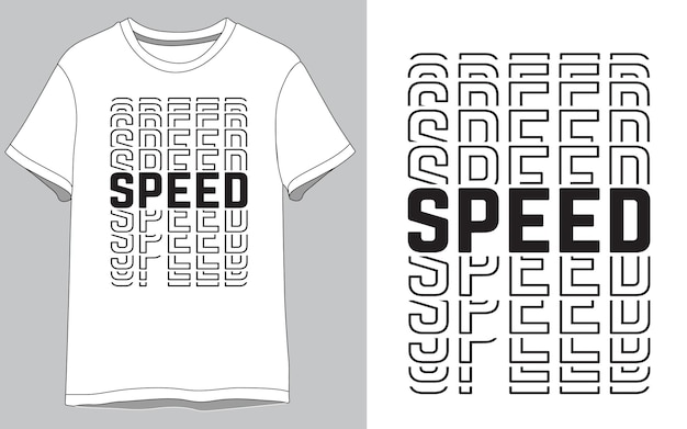 Diseño de camisetas con vector de velocidad de tipografía