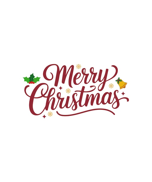 Diseño de camisetas vectoriales de caligrafía de Feliz Navidad