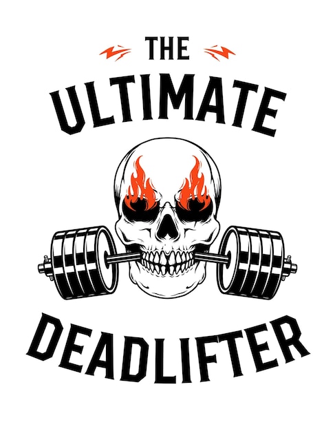 Vector diseño de camisetas vectoriales de deadlifter