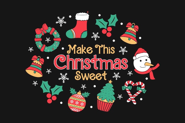 Diseño de camisetas vectoriales navideñas