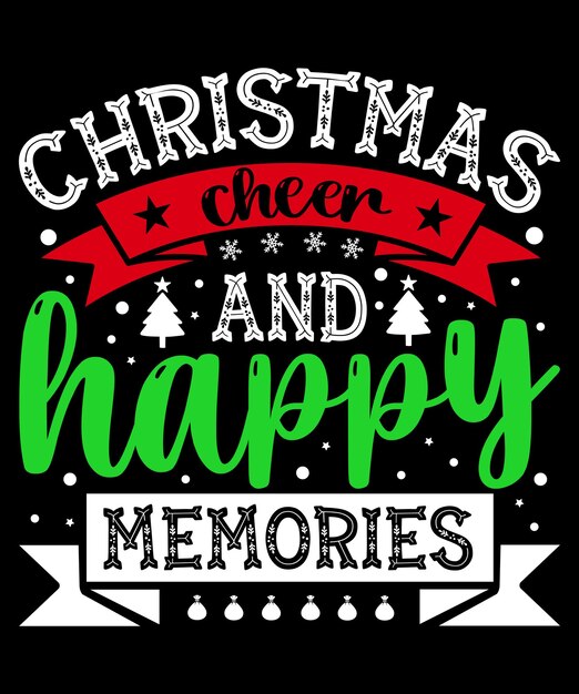 Diseño de camisetas vectoriales de tipografía para el día de Navidad