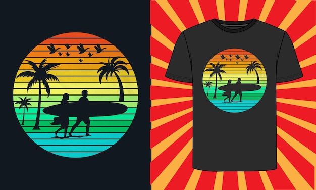 Diseño de camisetas de verano, afiche de vibraciones de verano para estampado de camisetas, diseño de verano y vector