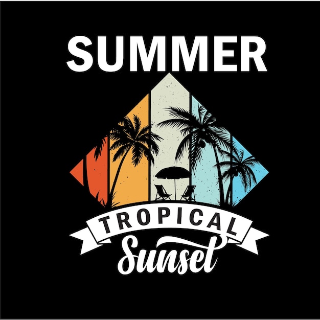 Diseño de camisetas de verano gráfico colorido