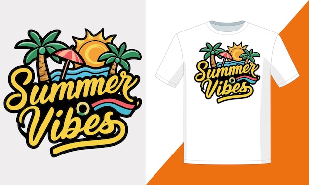 Vector diseño de camisetas de verano para hombres y mujeres arte vectorial