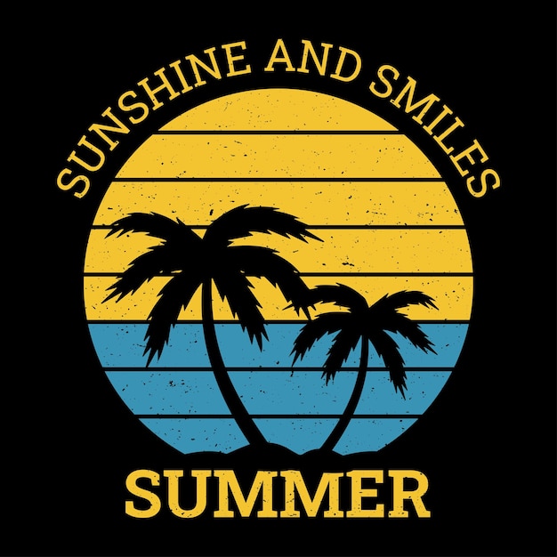 Diseño de camisetas de verano retro vintage