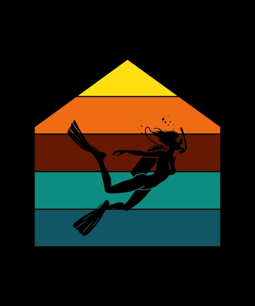 Diseño de camisetas vintage para buceo
