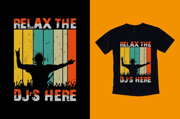 Diseño de camisetas vintage retro para amantes de la música, plantillas de diseño de camisetas Dj.