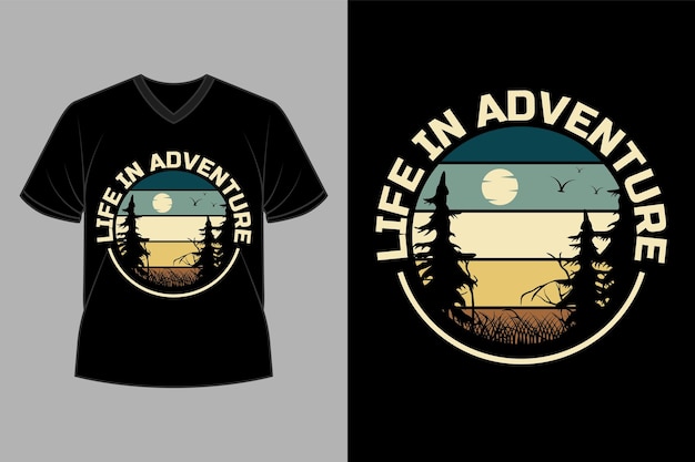 Vector diseño de camisetas vintage retro de aventura