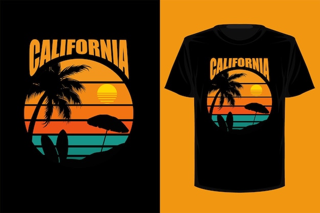 Diseño de camisetas vintage retro de la playa de California