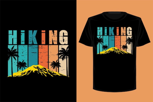Diseño de camisetas vintage retro para senderismo