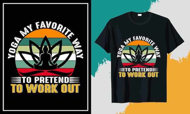 Diseño de camisetas de yoga retro vintage para el vector