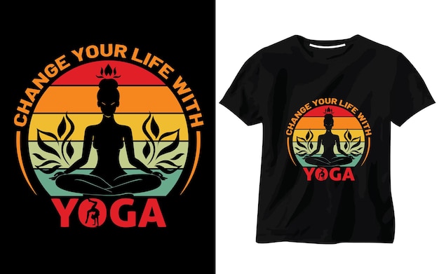 Vector diseño de camisetas de yoga