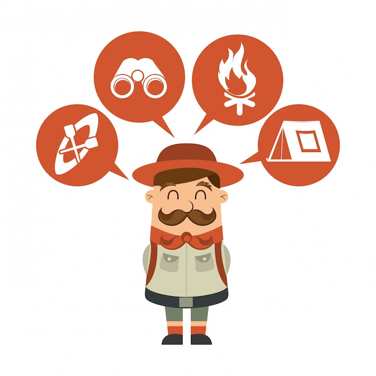 Vector diseño de camping sobre fondo blanco ilustración vectorial