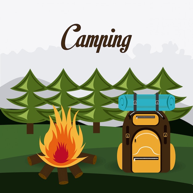 Vector diseño de camping.