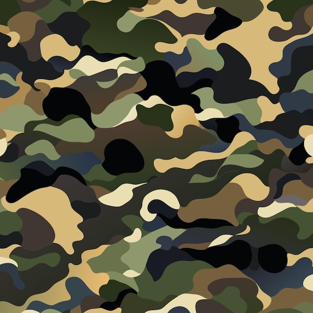 Diseño de camuflaje plano 2D en vectores para artistas creativos