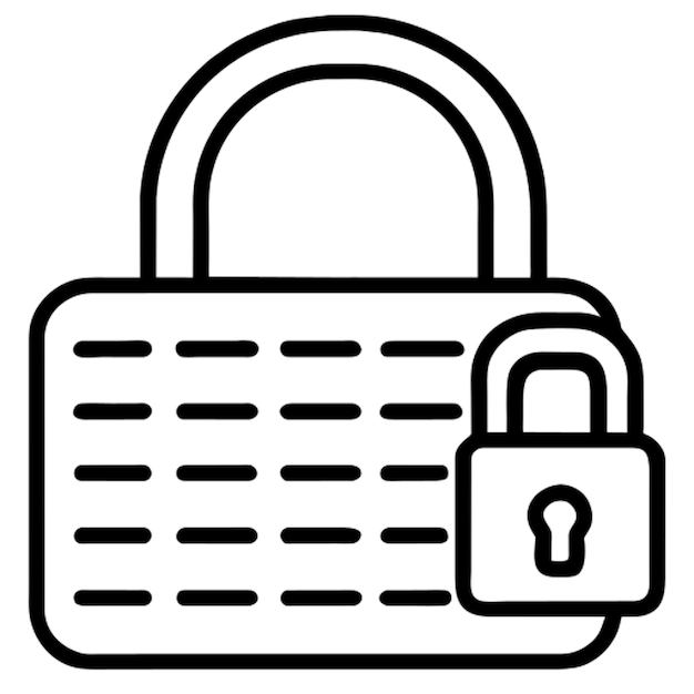 diseño de un candado con un icono de cortafuegos que significa protección contra amenazas cibernéticas icono