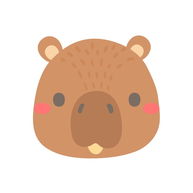 Diseño de cara de animal lindo vector de rata gigante para niños