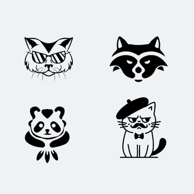 Diseño de la cara de los animales tamplatet
