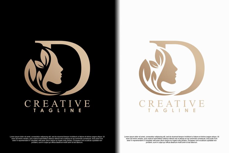 diseño de cara de belleza con la letra d diseño de concepto