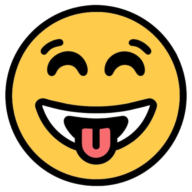 Diseño de una cara parpadeante con una lengua que sobresale emoji para el icono de burla lúdico