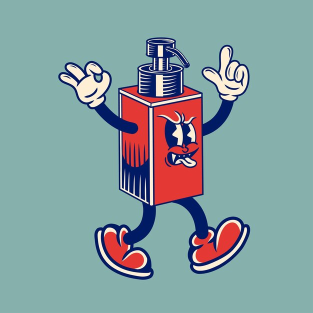 Diseño de carácter retro del dispensador de jabón