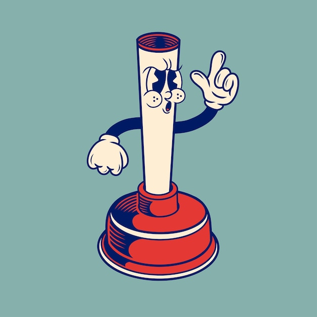 Diseño de carácter retro del émbolo