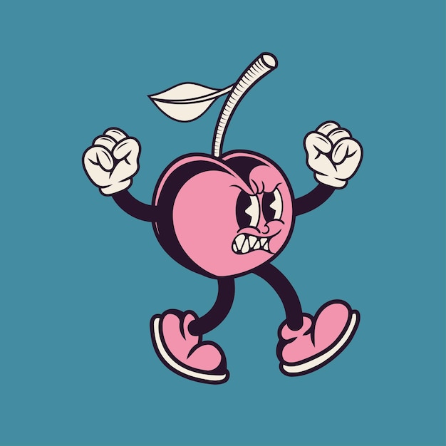 Diseño de caracteres retro de bayas