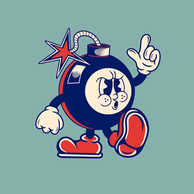 Diseño de caracteres retro de la bomba