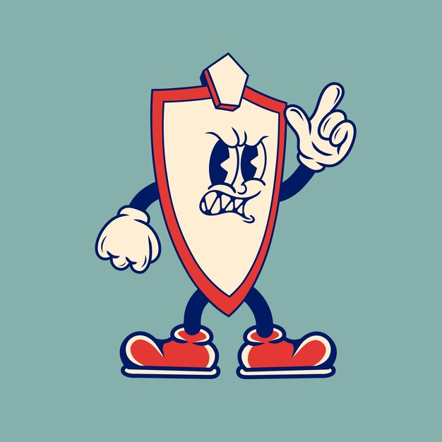 Diseño de caracteres retro del escudo