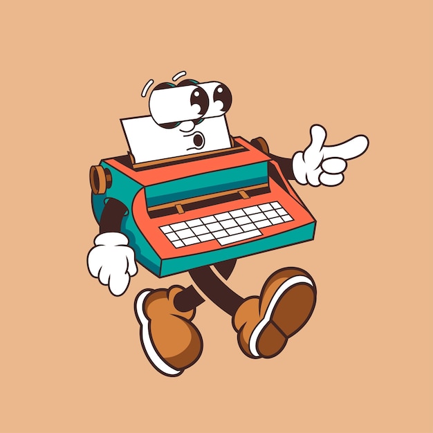 Diseño de caracteres retro de la máquina de escribir sorprendido